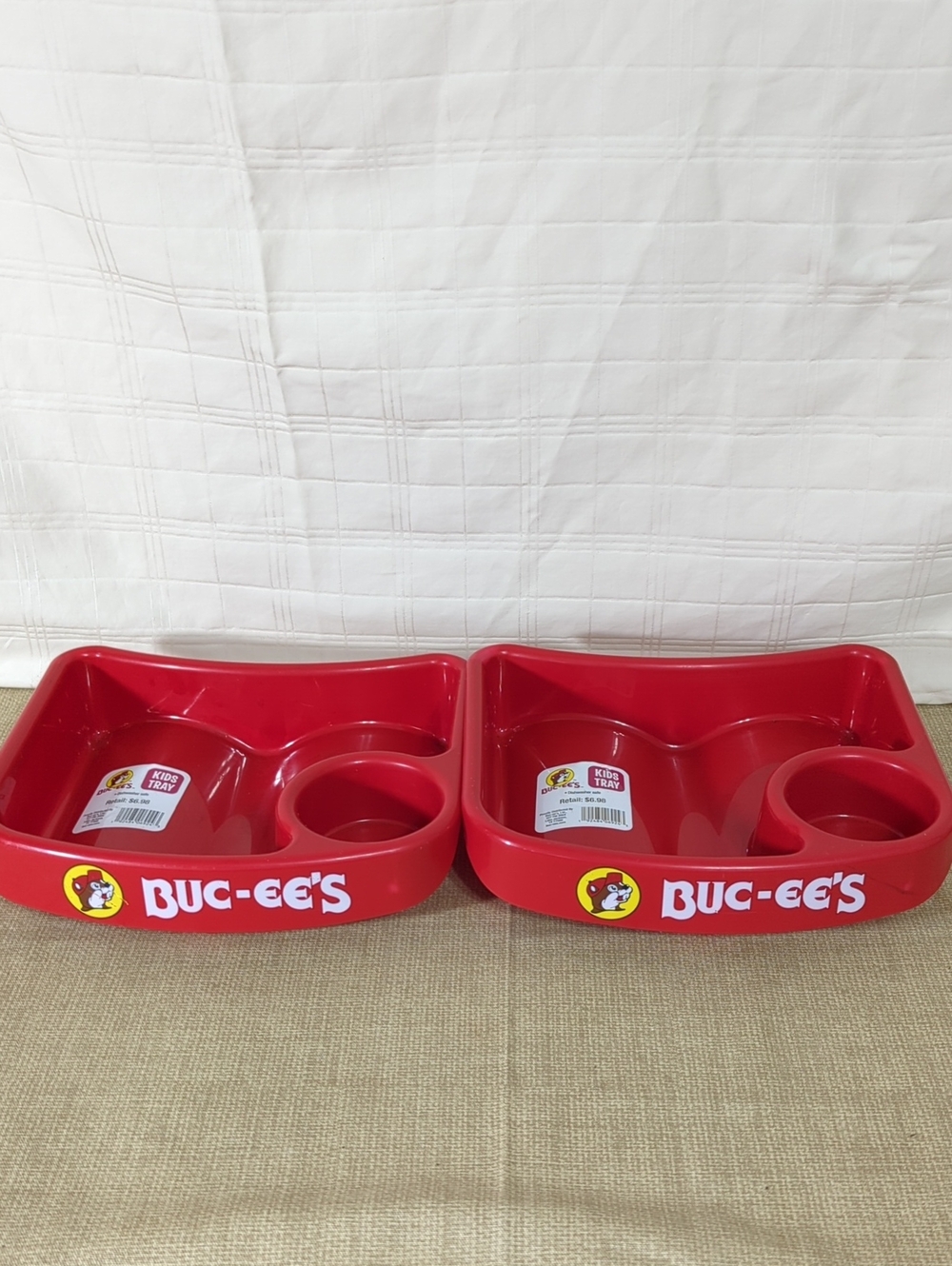 Buc-ees Bucees Snack Tray- Durable Snack & Cup Holder Set Of 2